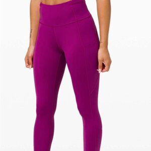NWT Lululemon Fast Free 19 Crop Tight II High Rise Deep Fuschia 4 RARE